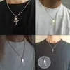 Collane con ciondolo Personalità giapponese e coreana Ins Trend Graffiti Collana cattivo Vento freddo Catena clavicola semplice e bella persona