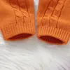 Cosplay baby halloween rompers kläder 0 18m vinter orange lång ärm född spädbarn pojkar flickor pumpa stickade jumpsuits outfit 230829