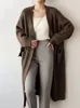 Tricots pour femmes 2023 manteaux d'hiver pull tricoté pull surdimensionné cardigan à manches longues hauts col en V simple boutonnage vintage vêtements féminins