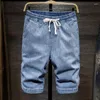 Men's Shorts Plus Size 5XL 6XL 7XL Striped Short Jeans 2023 Summer Fashion Advanced Stretch Casual Denim Pants Male Brand