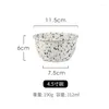 Plates Japanese Style Ins Retro Irregular Black White Spotted Tableware High Aesthetic Value Ceramic Bowls Sets Household Use