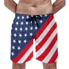 Men's Shorts USA American Flag Gym patriotyczne gwiazdy i paski retro plaż