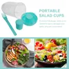 Geschirr-Sets 2 Stück Salatbecher Obstbehälter Deckel Dressing Go Tragbare Tassen Outdoor Shaker Milch PP Fitness wiederverwendbar