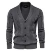 Maglioni da uomo AIOPESON Cardigan in cotone a rombi Uomo Casual monopetto Tinta unita Business Uomo Cardigan Inverno Moda Maglione Uomo 230830