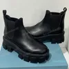 2023- Bottes Chelsea en cuir Noir Semelle en caoutchouc léger Semelle intérieure en cuir Confort Bottes de créateurs pour femmes Bottes de mode