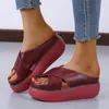 Pantoufles grande taille sandales femme été vêtements de plein air chaussures pour femmes bout ouvert plate-forme imperméable talon incliné sandale à fond épais