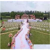 Dekorativa blommor kransar bröllop silkesblommor rad arrangemang konstgjorda hortensia ros arke cappuccino bakgrund t-station roa otf5e