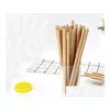 Drinking Straws 500Pcs Natural 100% Bamboo Sts Eco-Friendly Sustainable St Reusable Drinks For Party Kitchen Bar Drop Delivery Home Ga Dhkzl