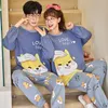 Pyjamas de nuit pour hommes Ensembles de coton de haute qualité Couples Pyjama Printemps Automne Dessin animé à manches longues Mignon Mode Mâle Maison Vêtements Femmes PJS