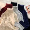 Men s Sweaters Autumn Winter Thick Sweater Solid Color Turtleneck Collar Long Sleeve Warm Basic Classical Knit 230830