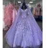 Mexikansk lavendel quinceanera klänningar vestido de 15 anos lila bollklänningar charro utan kappa spetsar applqiued korsett söta 16 17 klänning abiti da cerimonia prom klänning