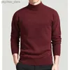 Maglione da uomo Pullover solido Collo a lupetto Primavera e autunno Abbigliamento Canottiera moda sottile Taglia da M a 4XL Buona elasticità Q230830