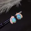 Boucles d'oreilles en argent Sterling S925 véritable opale naturelle, bijoux fins et élégants pour femmes