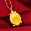 Naszyjniki wiszące Stosunek Buddha dla kobiet żółty en buddyzm wiara Choker łańcuchy męskie biżuteria męskie naszyjnik