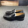 Kleidschuhe Authentische exotische Krokodilhaut Business-Stil Herren-Loafer Echtes Echt-Alligatorleder Männliche Slip-On-Formelle Schuhe