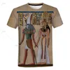 Men's T Shirts Vintage Anubis Black Egyptian Art 3D Printed T-shirt Men Women Casual Short Sleeve Ancient Egypt Classical Shirt Tee Tops