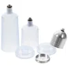 Servis uppsättningar 3 datorer Airbrush Ersättning Pot Bottle Dispenser Clear Container Glass tom metalldel Terrrarium