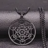 Anhänger Halsketten Yoga Hindu Buddhismus Blume des Lebens Edelstahl Halskette Frauen/Männer Heilige Geometrie Schmuck Collares N620S01