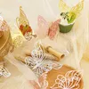 Wall Stickers 12Pcs Hollowed 3D Butterfly Sticker Rose Gold Silver Colorful Glass Window Glossy Paper Home Year Decorations 230829