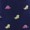 Bow ich wiązanie mikrofibry Jacquard Dinosaur Wzór krawat krawat ojciec Day Birthday Prezent urodzinowy