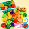 Кухни играют на еду образовательная игрушка пластиковая кухонная кухня нарезание фруктов и овощных симуляций игрушки раннее образование девочки мальчики подарки 230830