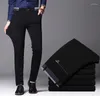 Garnitury męskie 2023 Business Business Casual Long Pants Suit Męskie Elastyczne proste spodnie formalne Plus duży rozmiar 28-40