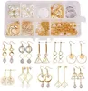 Polish 1 Box DIY 10 Pairs Geometric Hollow Earring Making Starter Kit Classic Round Square Heart Triangle Charm Connector