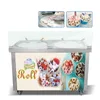 Kapı için Ücretsiz Gönderi Bize WH Teslim Mutfak Aracı ETL Çift 55cm Yuvarlak Pan Yoğurt Kızarmış Dondurma Makinesi
