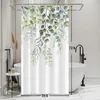 Rideaux de douche 36x72 demi-taille rideaux de douche feuilles vertes fleurs rideaux de bain rideau de douche imperméable décor de salle de bain avec R230830