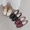 Classic Brand Luxury Designer Women's Flat Shoes 100% Genuine Cowhide Metal Buckle Women's Leather Casual Shoes Men's Printed Slip-on shoe High Quality Factory Shoes