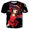 Magliette da uomo Konosuba T-shirt stampate in 3D Anime Uomo Donna Moda Streetwear Camicia a maniche corte oversize Harajuku T-shirt per bambini Top Abbigliamento