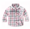 Детские рубашки весенние осенние полосатые рубашки для мальчиков детские детские хлопковые рубашка повседневная модная клетчатка для детей 16 цветов Camisas para hombre 230830
