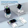 15W磁気3 in 1折りたたみ式ワイヤレス充電器のiPhone 15 14 13 12 Apple Watch Samsung Galaxy Watch Fast Charging Station with Retail Box