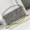 Evening Bags Luxury Beaded Handbag Removable Sliding Chain Shoulder Bag Vintage Magnetic Buckle Women's Dinner Diagonal Straddle