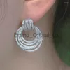 Studörhängen Huami Multilayer Circles Women Luxury Cstuming Accessories Januar Gift Party Earring and Banket Fshion Jewelry X0830