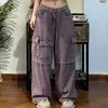 Womens Jeans Cargo Pants Women Clothing High Street Vintage Hip Hop Washed Old Baggy Casual Wide Leg Waisted Woman 230829