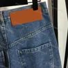 Jeans femmes concepteur décontracté jambe large bleu jambe droite pantalon en denim ample imprimé brodé