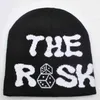 Ball Caps the Risk Dice Letter Embroidered Knitted Hat Cold Hat Woolen Hat Men and Women's Hip Hop Autumn and Winter Hat