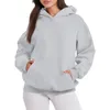 Sweat-shirt à capuche surdimensionné pour femme, pull polaire à manches longues avec poches, tenues simples d'hiver et d'automne, 2023