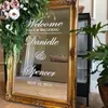 Adesivos de parede Casamento Espelho de boas-vindas Adesivo de vinil Design simples Nomes personalizados Decal Sign Decor Custom Art AZ657 230829