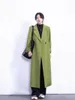 Damskie okopy płaszcze ultra długotrwały garnitur Zielony Greszczem
