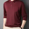 Mens Polos Polo Camiseta Roupas Outono Inverno Casual Bolso Manga Longa Turndown Collar Sólido Negócio Moda Solta Tops 230830