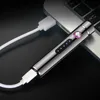 Nuovo accendino ricaricabile USB cilindrico portatile in metallo a doppio arco al plasma sigaretta regalo accessori da uomo YAG8