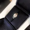Trouwringen Ring Vierkant Diamant 2-in-1 S925 Sterling Zilveren Bruidsset
