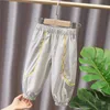 Spodnie 2023 Summer Children S Silk Silk Anti Mosquito Pants Boys Knickers Girls Casual Pants Loose Sport 230830