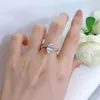 Cluster Ringe Frühling Qiaoer 925 Sterling Silber 6 12mm Marquise Cut Simulierter Moissanit Diamant Hochzeit Verlobungsring Frauen Edlen Schmuck