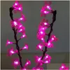 Garden Decorations 1.8M/6Ft Blue Led Cherry Blossom Tree Outdoor Pathway Holiday Christmas Year Light Wedding Decor Drop Delivery Ho Ot6By