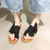 Slippers Shouse Женская сандалии для женщин пляжного лука на гладиатор летняя обувь квартира женская женщина плюс размер