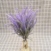 Flores decorativas 5 pçs artificial romântico provence lavanda vaso de casamento plástico para decoração de casa grão natal planta falsa