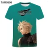 Men's T -skjortor Final Fantasy VII 3D -tryck T -shirt och kvinnors moderundan - Neck Tee Summer Harajuku Tops